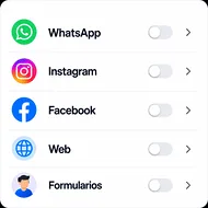 Integraciones: WhatsApp, Instagram, Facebook, Web y Formularios
