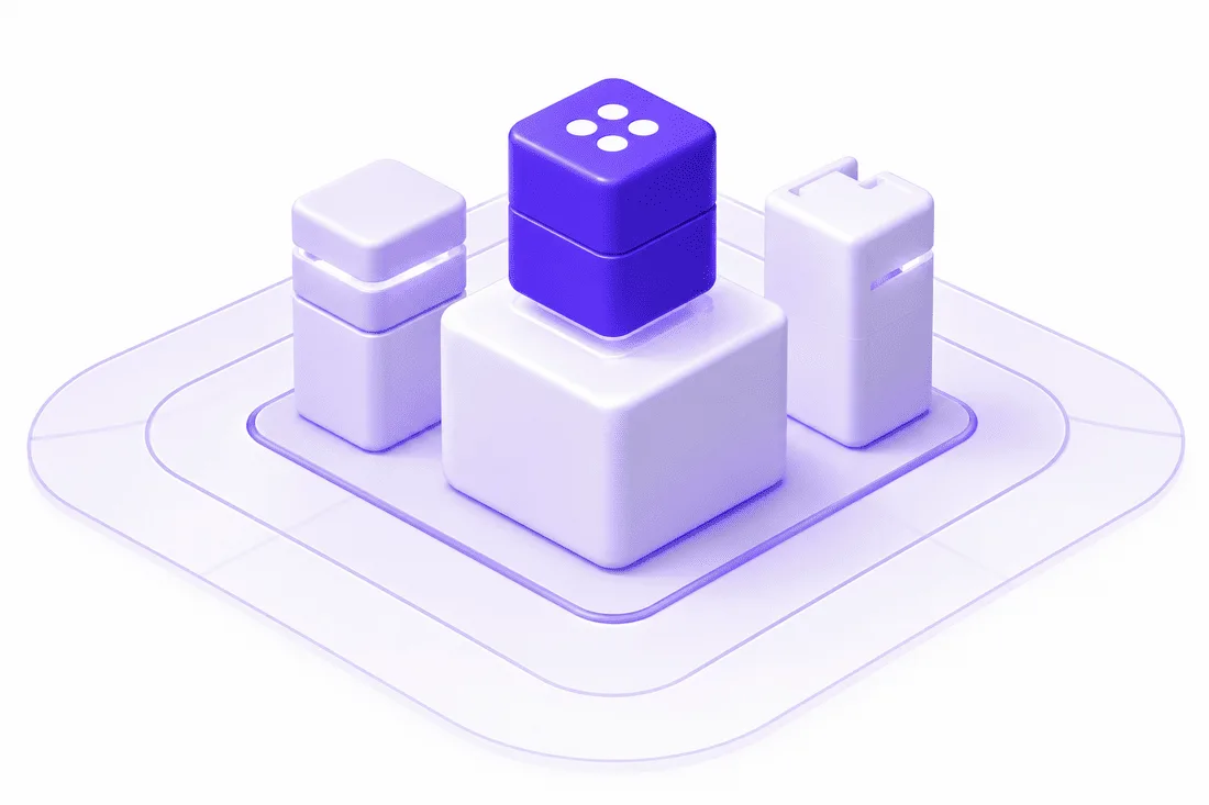 Ilustración 3D de bloques representando la plataforma SmartConnect